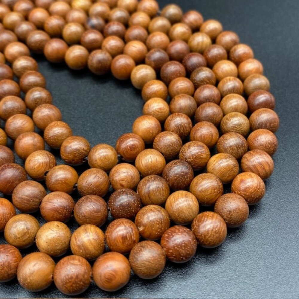 8mm Natural Wood Bead Strand, Coconut Brown